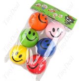 6 x Mini Esponja Bouncing Toy Bola com rosto sorridente para